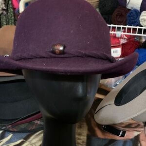 Chic Women's Purple Hat with Beaded Detail